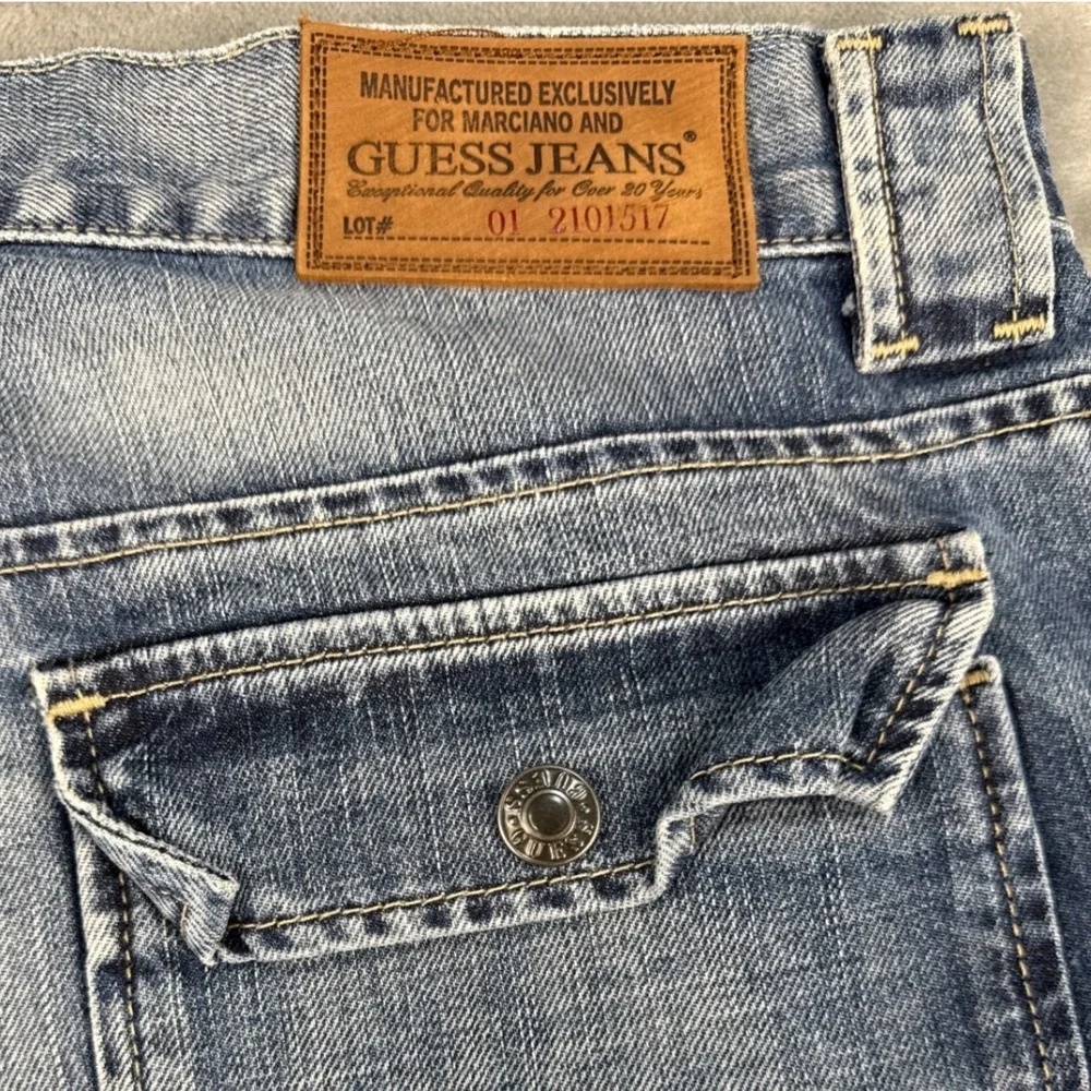 Guess Jeans Mens 36 Medium Wash Wide Leg Baggy Utility Denim NEW